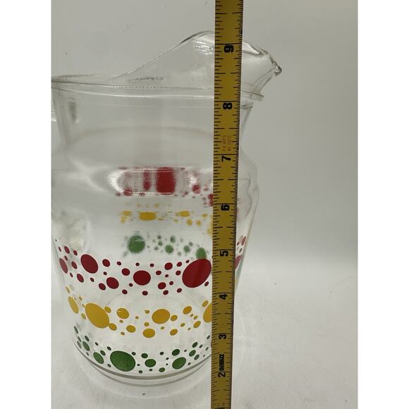 MCM Anchor Hocking Overlapping Circles Glass Pitcher Read VTG Read - Picture 4 of 7